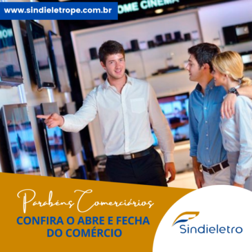 Funcionamento do Comércio na segunda-feira, Feriado do Dia do Comerciário  (18/10)